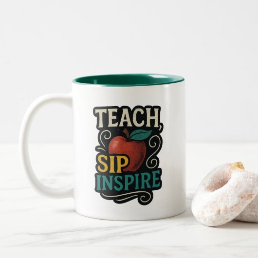 教えSIPインスパイア先生評価コーヒーマグ ツートーンマグカップ (ドーナツ)