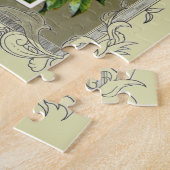 教会および花が付いている十字 ジグソーパズル (側面)