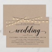 教会での結婚式の儀式、両親が主催、クラフト紙の招待状 招待状 (正面/裏面)