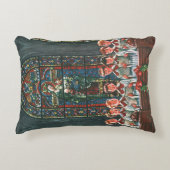 教会で合唱団を歌うヴィンテージクリスマスの子供たち アクセントクッション (正面)