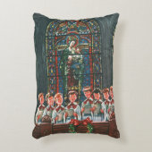 教会で合唱団を歌うヴィンテージクリスマスの子供たち アクセントクッション (正面(垂直))