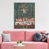 教会で合唱団を歌うヴィンテージクリスマスの子供たち キャンバスプリント (インサイチュ (リビング))