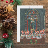 教会で合唱団を歌うヴィンテージクリスマスの子供たち シーズンカード