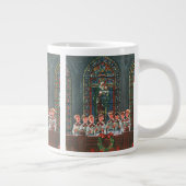 教会で合唱団を歌うヴィンテージクリスマスの子供たち ジャンボコーヒーマグカップ (右)