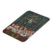 教会で合唱団を歌うヴィンテージクリスマスの子供たち マグネット (左側)