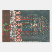 教会で合唱団を歌うヴィンテージクリスマスの子供たち ラッピングペーパーシート (正面)