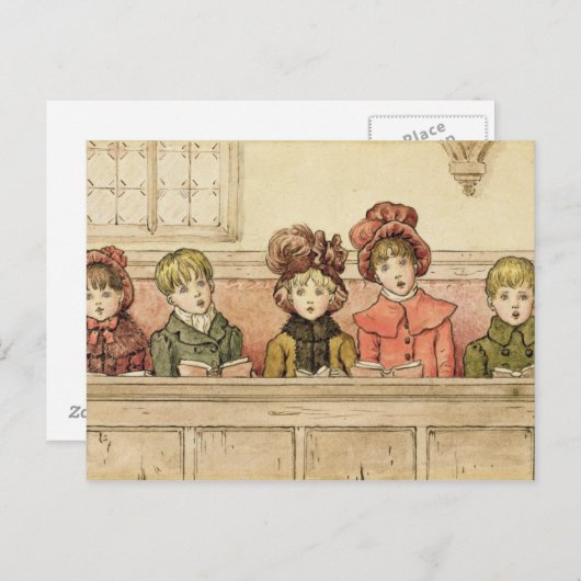 教会で歌う(紙付き) ポストカード (正面/裏面)