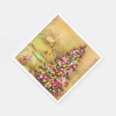 教会とクリスマスツリーのパーソナライズ紙 スタンダードランチョンナプキン (角)