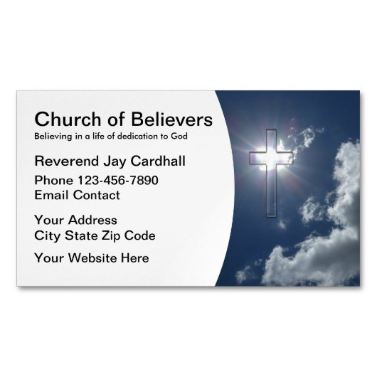 教会と祈りの言葉 マグネット名刺 (正面)