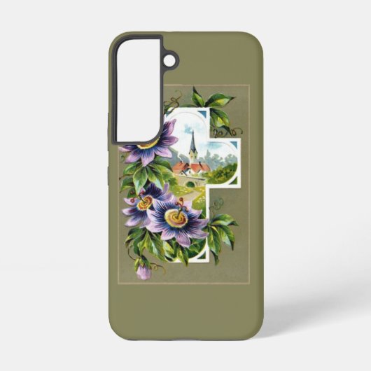 教会と花のある十字架  SAMSUNG GALAXYケース (裏面)
