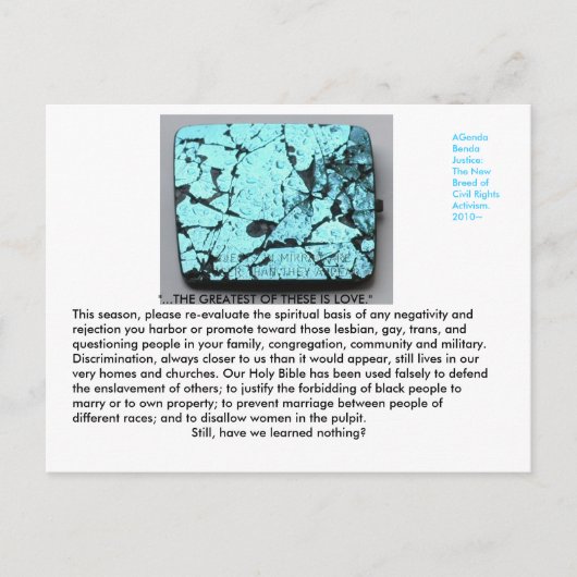 教会に送るべきLGBTのコミュニティのための郵便はがき ポストカード (正面)