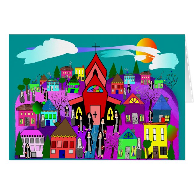 教会に"先頭に立つカトリック教の尼僧の芸術" (正面横)