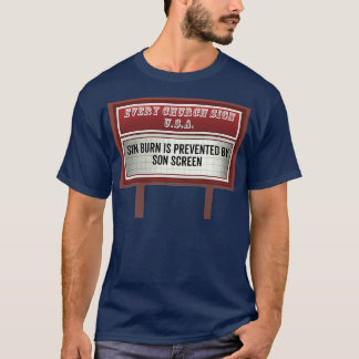 教会のおもしろい看板シンボルや象徴クリスチャンのジョークのギフト Tシャツ
