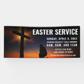 教会のためのイースターサービス時間バナー 横断幕 (横)
