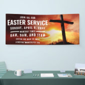 教会のためのイースターサービス時間バナー 横断幕 (トレードショー)