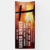 教会のためのイースターサービス時間バナー 横断幕 (縦)