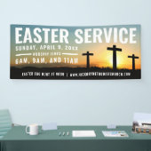 教会のためのイースターサービス時間バナー 横断幕 (トレードショー)