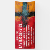 教会のためのイースターサービス時間バナー 横断幕 (縦)