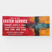 教会のためのイースターサービス時間バナー 横断幕 (横)