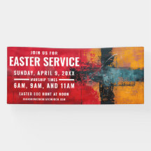 教会のためのイースターサービス時間バナー