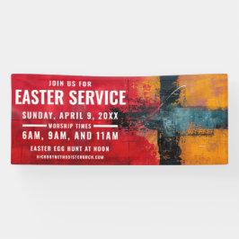 教会のためのイースターサービス時間バナー 横断幕