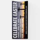 教会のためのイースターサービス時間バナー 横断幕 (縦)