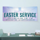 教会のためのイースターサービス時間バナー 横断幕 (トレードショー)