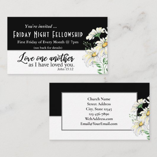 教会のイベントフライヤーヨハネ15:12互いを愛し合う 名刺 (正面/裏面)