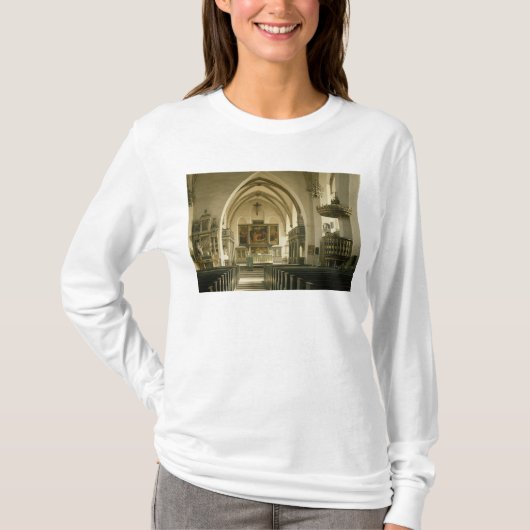 教会のインテリアの眺めとの Tシャツ (正面)