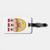 教会のキリスト教崇拝で歌う合唱団の少年たち ラゲッジタグ (裏面横)