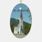 教会のクリスマスオーナメント セラミックオーナメント (左)