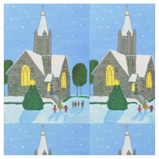 教会のクリスマス生地 ファブリック (クローズアップ)