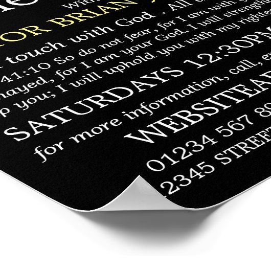 教会のシルエット、キリスト教聖書クラスの広告 ポスター (角)