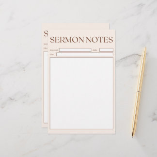 教会のシンプルベージュのキリスト教の説教ノート 便箋