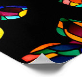 教会のステンドグラスの窓の色 ポスター (角)