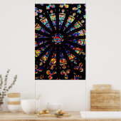 教会のステンドグラスの窓の色 ポスター (キッチン)