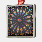 教会のステンドグラスの窓の色 メタルオーナメント (左)