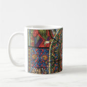教会のステンドグラスの窓、ヴィンテージ建築 コーヒーマグカップ (左)