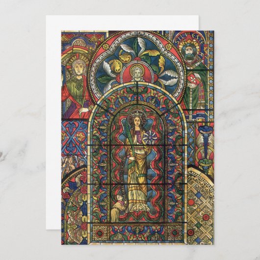 教会のステンドグラス窓、ヴィンテージ建築 (正面/裏面)