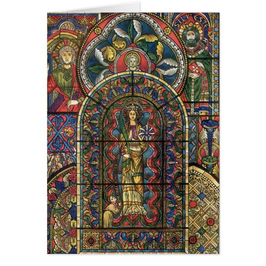 教会のステンドグラス窓、ヴィンテージ建築 (正面)