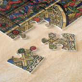 教会のステンドグラス窓、ヴィンテージ建築 ジグソーパズル (側面)