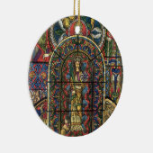 教会のステンドグラス窓、ヴィンテージ建築 セラミックオーナメント (右)