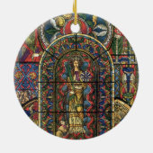 教会のステンドグラス窓、ヴィンテージ建築 セラミックオーナメント (裏面)