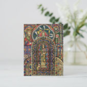 教会のステンドグラス窓、ヴィンテージ建築 ポストカード (スタンド正面)