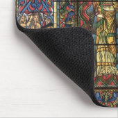 教会のステンドグラス窓、ヴィンテージ建築 マウスパッド (コーナー)