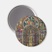 教会のステンドグラス窓、ヴィンテージ建築 マグネット (正面/裏面)