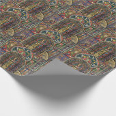 教会のステンドグラス窓、ヴィンテージ建築 ラッピングペーパー (角)