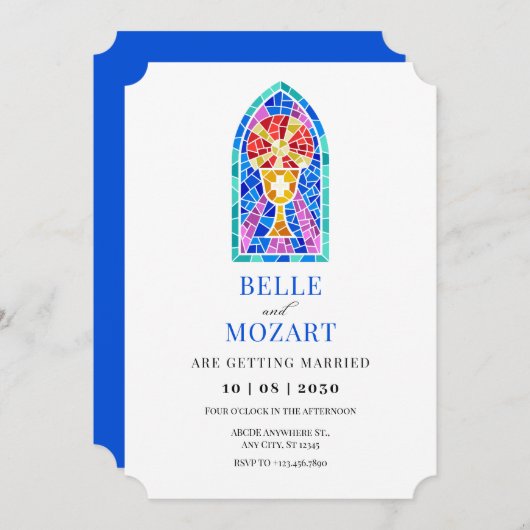 教会のステンドグラス聖杯結婚芸術 招待状