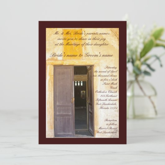 教会のドア 招待状 (スタンド正面)