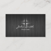 教会のパストルエレガントダーク・ウッドの背景 名刺 (正面)